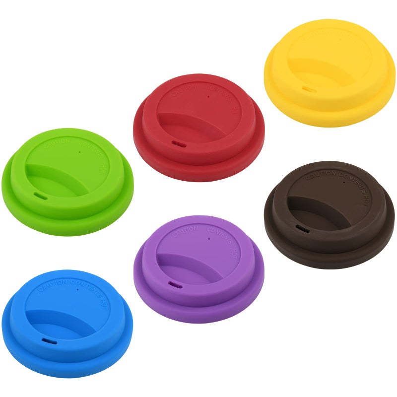 CM COSMOS Pack of 6 Anti-Dust Spill Proof Soft Silicone Replacement Coffee Mug Lids Cover, Cup Lid Cover - Image 1